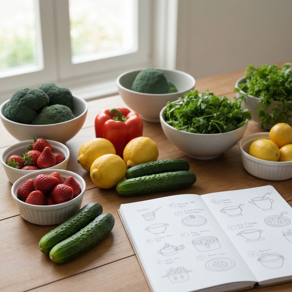 Fresh healthy food and meal planning